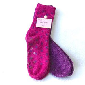 Kate Spade Socks Women One Size Purple & Pink  Grip 2 Pair